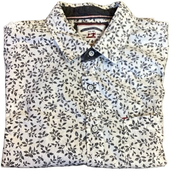Thread & Cloth Men's Sz M Short Sleeve Button-Down Shirt Leaf Print 278i - Picture 2 of 6